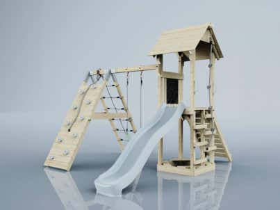Maisonnette pour enfant en bois Lotti avec escalier et terrasse